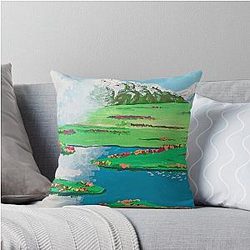 Howl's Moving Castle Field Scene Throw Pillow