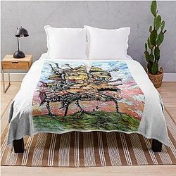 Watercolor and Howl's Moving Castle Throw Blanket