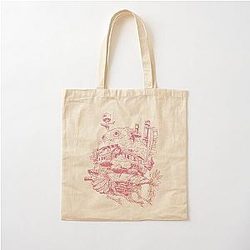 Howl's Illustrated Castle Cotton Tote Bag