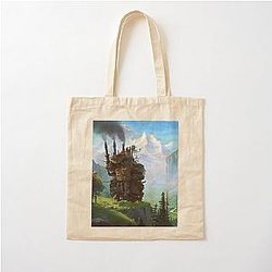 Aesthetics Moving Castle In Forest Poster Cotton Tote Bag