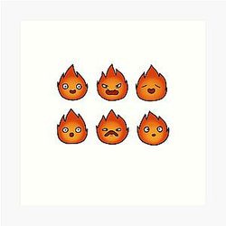 Calcifer from Howl's Castle Art Print