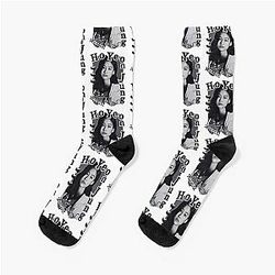 HoYeon Jung Korean Actress Black Collage Design Socks