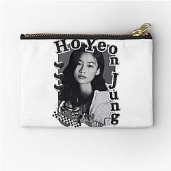 HoYeon Jung Korean Actress Zipper Pouch Black and White Collage