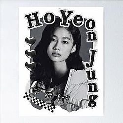HoYeon Jung Korean Actress Black White Collage Design Poster
