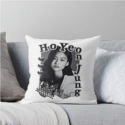 HoYeon Jung Korean Actress Black and White Collage Throw Pillow