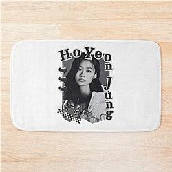 HoYeon Jung Korean Actress Black White Collage Design Bath Mat