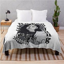 HoYeon Jung Korean Actress Black White Collage Design Throw Blanket