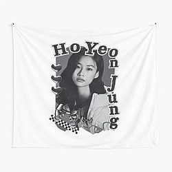 HoYeon Jung Korean Actress Black and White Collage Design Tapestry