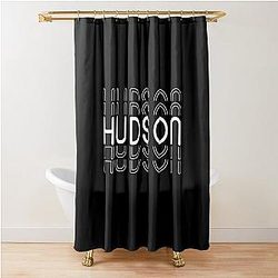 Hudson in Black and White Shower Curtain