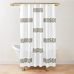 Hudson leopard pattern gift birthday holiday anniversary Essential Inspiration Funny Shower Curtain