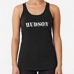Hudson Army Military Distressed Stencil Design Racerback Tank Top