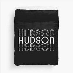 Name Hudson in Black White Style Duvet Cover