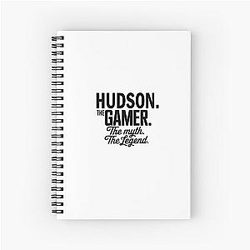 Hudson The Gamer Name - Funny Quote design Spiral Notebook