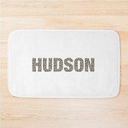 Hudson Name Leopard Pattern Gift Birthday Holiday Anniversary Bath Mat
