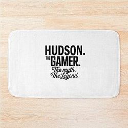 Hudson The Gamer Hudson Name - Funny Gamer Quote design Bath Mat