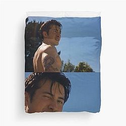Hudson Williams Collage Laufey Music Video Duvet Cover