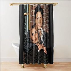 Hudson Williams and Sophie Nélisse from Heated Rivalry fan art Shower Curtain