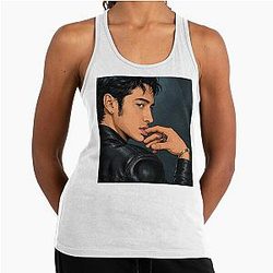 Hudson Williams of Heated Rivalry holding his lips Racerback Tank Top