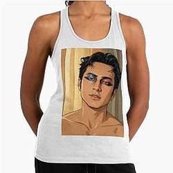 Hudson Williams from Heated Rivalry puts on a makeup gala fan art Racerback Tank Top