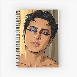 Hudson Williams from Heated Rivalry puts on makeup gala fan art Spiral Notebook