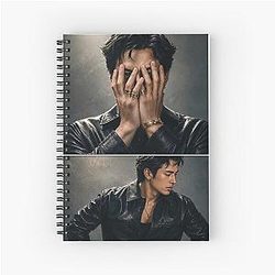 Hudson Williams from Heated Rivalry posing Spiral Notebook