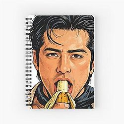 Hudson Williams eating a banana Spiral Notebook