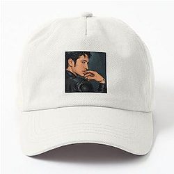 Hudson Williams of Heated Rivalry holding his lips fan art Dad Hat