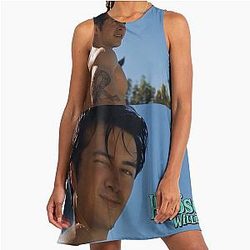 Hudson Williams Collage Laufey Music Video Mad Woman Asian A-Line Dress