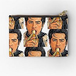 Hudson Williams eating a banana fan art Zipper Pouch