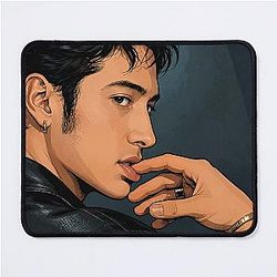 Hudson Williams of Heated Rivalry holding his lips fan art Mouse Pad