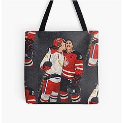 Connor Storrie and Hudson Williams from Heated Rivalry fan art All Over Print Tote Bag