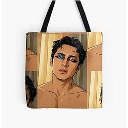 Hudson Williams from Heated Rivalry puts on a makeup gala fan art All Over Print Tote Bag