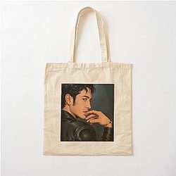 Hudson Williams of Heated Rivalry holding his mouth Criminal Cotton Tote Bag