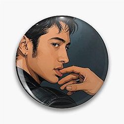 Hudson Williams of Heated Rivalry holding his lips fan art Pin