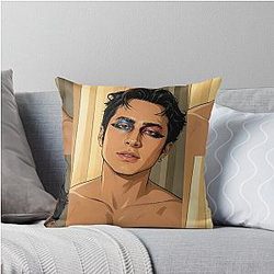 Hudson Williams from Heated Rivalry puts on Makeup Gala Throw Pillow