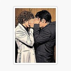 Hudson Williams and Connor Storrie at the Golden Globes fan art sticker