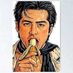 Hudson Williams eating a banana Poster