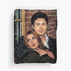 Hudson Williams and Sophie Nélisse from Heated Rivalry fan art Duvet Cover