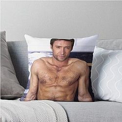 Shirtless Hugh Jackman Throw Pillow