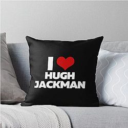 I Love Hugh Jackman Throw Pillow