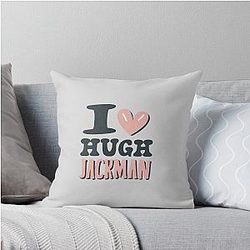 I Love Hugh Jackman Throw Pillow