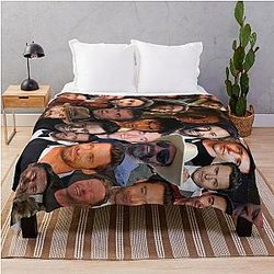 Hugh Jackman Photo Collage Throw Blanket