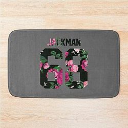 Hugh Jackman Colorful Flowers Bath Mat