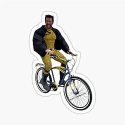Hugh Jackman on a Bike sticker