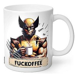 Wolverine Mug, Funny X-Men Mugs, Sippy Novelty Gifts, James Logan Hugh Jackman, Birthday Christmas Occasion, Coffee Drinker Gift - Ceramic (11Oz White)