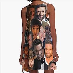 Hugh Jackman Collage A-Line Dress