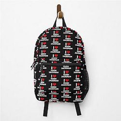 I Love Hugh Jackman White Text Backpack