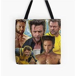 Vintage Hugh Jackman 90s All Over Print Tote Bag