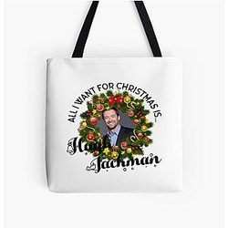 All I want for Christmas is Hugh Jackman Over Print Tote Bag