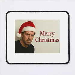 Doctor Hugh Laurie Christmas Holiday Merry Gift Hat Meme Funny Mouse Pad